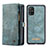 Leather Case Stands Flip Cover Holder C03S for Samsung Galaxy A71 4G A715 Blue