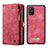 Leather Case Stands Flip Cover Holder C03S for Samsung Galaxy A71 4G A715 Red