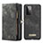 Leather Case Stands Flip Cover Holder C03S for Samsung Galaxy A72 4G Black