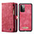 Leather Case Stands Flip Cover Holder C03S for Samsung Galaxy A72 4G Red