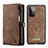 Leather Case Stands Flip Cover Holder C03S for Samsung Galaxy A72 5G Brown