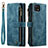 Leather Case Stands Flip Cover Holder C03S for Samsung Galaxy F42 5G Blue