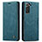 Leather Case Stands Flip Cover Holder C03S for Samsung Galaxy S21 5G Blue