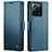 Leather Case Stands Flip Cover Holder C03S for Xiaomi Mi 13T 5G Blue