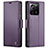 Leather Case Stands Flip Cover Holder C03S for Xiaomi Mi 13T 5G Purple