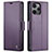 Leather Case Stands Flip Cover Holder C03S for Xiaomi Poco M6 Pro 5G Purple