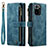 Leather Case Stands Flip Cover Holder C03S for Xiaomi Redmi Note 10 4G Blue