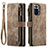 Leather Case Stands Flip Cover Holder C03S for Xiaomi Redmi Note 10 Pro 4G