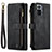 Leather Case Stands Flip Cover Holder C03S for Xiaomi Redmi Note 10 Pro Max Black