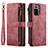 Leather Case Stands Flip Cover Holder C03S for Xiaomi Redmi Note 10 Pro Max Red