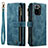 Leather Case Stands Flip Cover Holder C03S for Xiaomi Redmi Note 10S 4G Blue