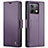 Leather Case Stands Flip Cover Holder C03S for Xiaomi Redmi Note 13 5G Purple