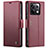 Leather Case Stands Flip Cover Holder C03S for Xiaomi Redmi Note 13 Pro 5G Red