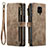 Leather Case Stands Flip Cover Holder C03S for Xiaomi Redmi Note 9 Pro