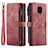 Leather Case Stands Flip Cover Holder C03S for Xiaomi Redmi Note 9S Red