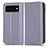 Leather Case Stands Flip Cover Holder C03X for Google Pixel 6 5G Purple