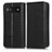 Leather Case Stands Flip Cover Holder C03X for Google Pixel 6a 5G Black