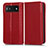 Leather Case Stands Flip Cover Holder C03X for Google Pixel 6a 5G Red