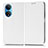 Leather Case Stands Flip Cover Holder C03X for Huawei Honor X7 White