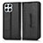 Leather Case Stands Flip Cover Holder C03X for Huawei Honor X8 4G Black