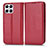 Leather Case Stands Flip Cover Holder C03X for Huawei Honor X8 4G Red