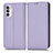 Leather Case Stands Flip Cover Holder C03X for Motorola Moto Edge (2022) 5G Purple