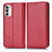 Leather Case Stands Flip Cover Holder C03X for Motorola Moto Edge (2022) 5G Red