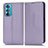 Leather Case Stands Flip Cover Holder C03X for Motorola Moto Edge 30 5G Purple