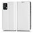 Leather Case Stands Flip Cover Holder C03X for Motorola Moto Edge 30 Lite 5G White