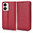 Leather Case Stands Flip Cover Holder C03X for OnePlus Nord 2T 5G Red