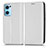 Leather Case Stands Flip Cover Holder C03X for OnePlus Nord CE 2 5G White