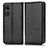 Leather Case Stands Flip Cover Holder C03X for Oppo A1x 5G Black