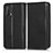 Leather Case Stands Flip Cover Holder C03X for Oppo A74 4G Black