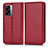 Leather Case Stands Flip Cover Holder C03X for Oppo A77 5G Red