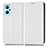 Leather Case Stands Flip Cover Holder C03X for Oppo A96 4G White