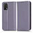 Leather Case Stands Flip Cover Holder C03X for Oppo F19 Purple