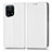 Leather Case Stands Flip Cover Holder C03X for Oppo Find X5 5G White