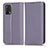 Leather Case Stands Flip Cover Holder C03X for Oppo Reno6 Lite Purple