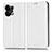 Leather Case Stands Flip Cover Holder C03X for Oppo Reno9 Pro+ Plus 5G White