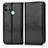 Leather Case Stands Flip Cover Holder C03X for Realme C21Y Black