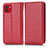 Leather Case Stands Flip Cover Holder C03X for Samsung Galaxy A03 Red