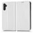 Leather Case Stands Flip Cover Holder C03X for Samsung Galaxy A04s White