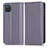 Leather Case Stands Flip Cover Holder C03X for Samsung Galaxy A12 Purple