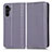 Leather Case Stands Flip Cover Holder C03X for Samsung Galaxy A13 5G Purple