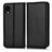 Leather Case Stands Flip Cover Holder C03X for Samsung Galaxy A22 5G SC-56B Black