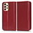 Leather Case Stands Flip Cover Holder C03X for Samsung Galaxy A23 5G Red