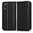 Leather Case Stands Flip Cover Holder C03X for Samsung Galaxy F12 Black