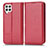 Leather Case Stands Flip Cover Holder C03X for Samsung Galaxy F22 4G Red