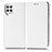 Leather Case Stands Flip Cover Holder C03X for Samsung Galaxy F22 4G White