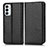 Leather Case Stands Flip Cover Holder C03X for Samsung Galaxy M23 5G Black